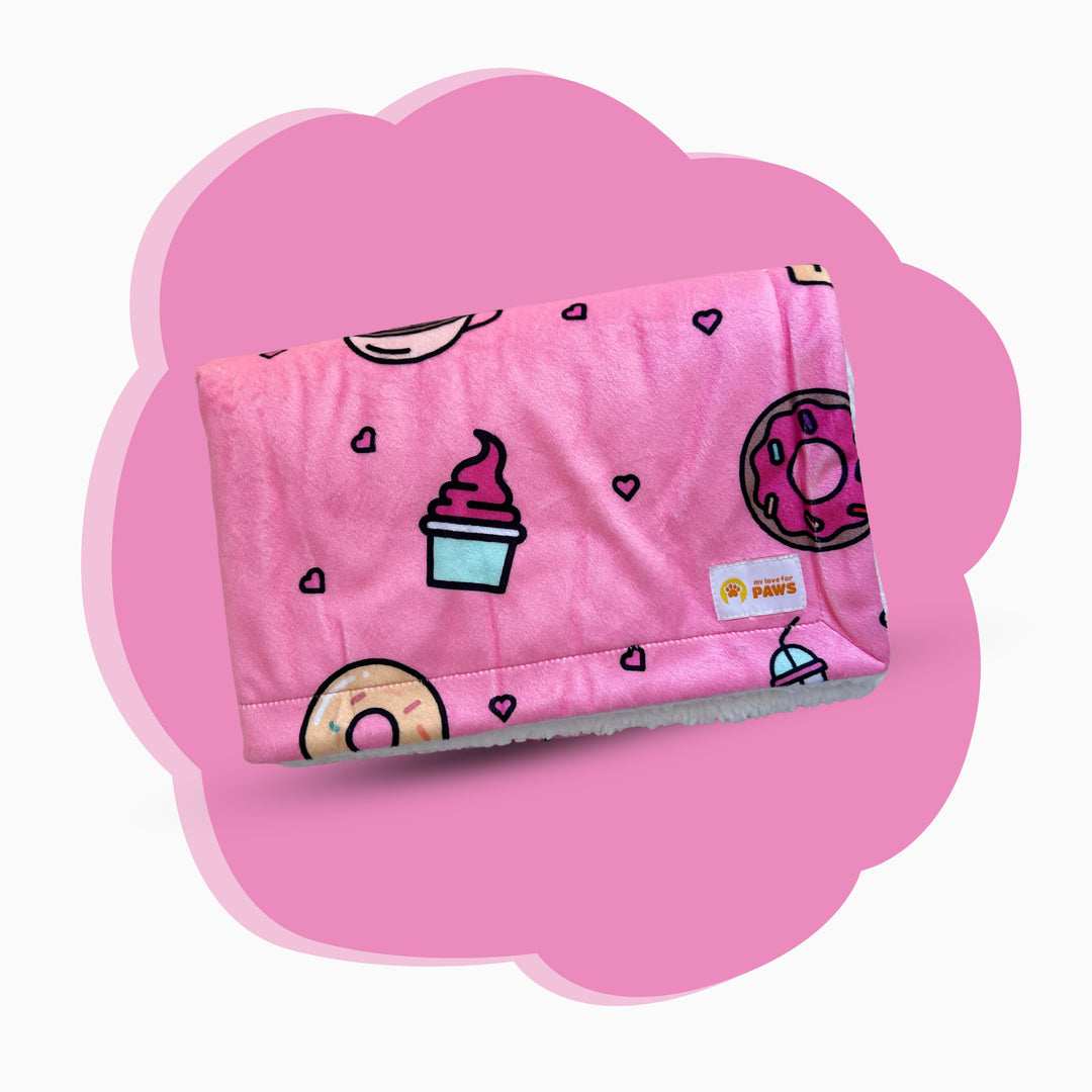 Donut Dreams Blanket (Pink) | Luxury Plush Pet Blanket for Dogs & Cats