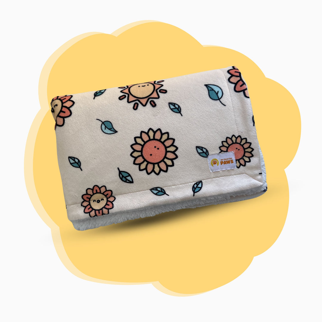 Sunny Side Up Pet Blanket | Cozy Sunflower Plush Blanket