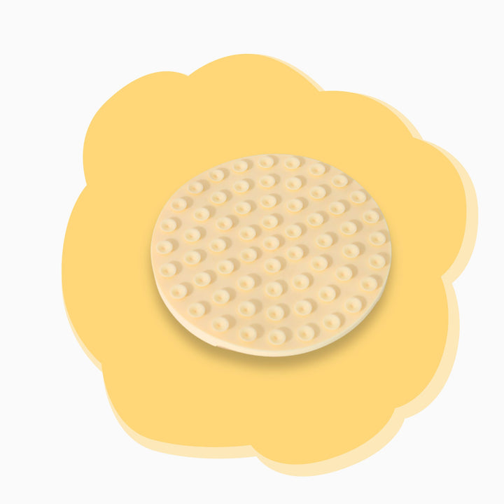 Dog enrichment mat yellow – honeycomb design slow feeder for stress relief and healthy eating.