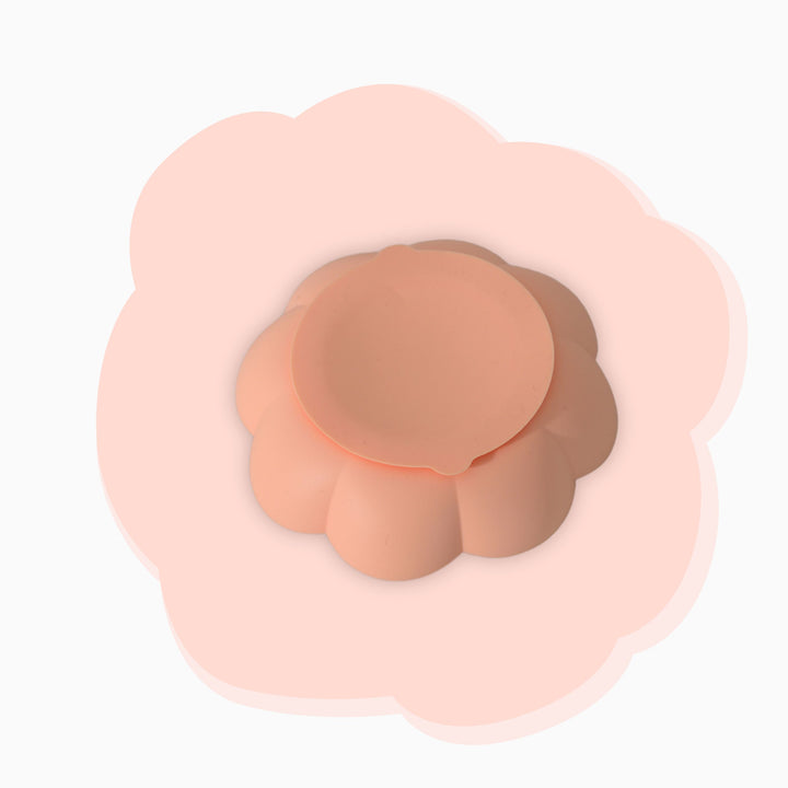 Anti-Gulp Blossom Slow Feeder Bowl – Coral Peach Flower for Pets