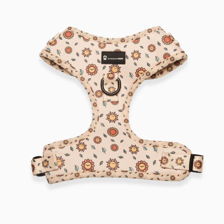 Front view of Yellow Sunshine breathable dog harness