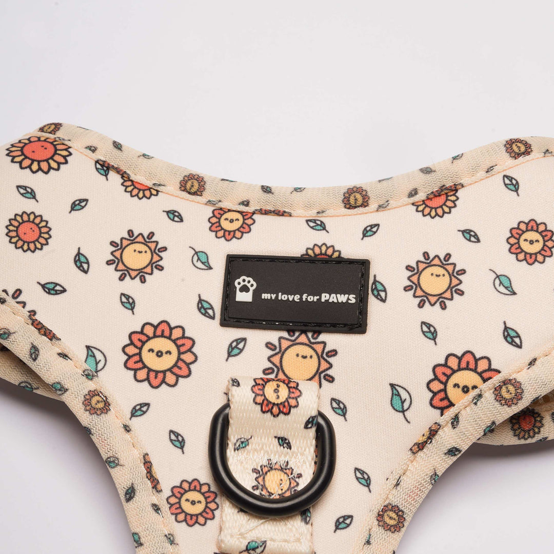 Back view of Yellow Sunshine comfortable dog harness