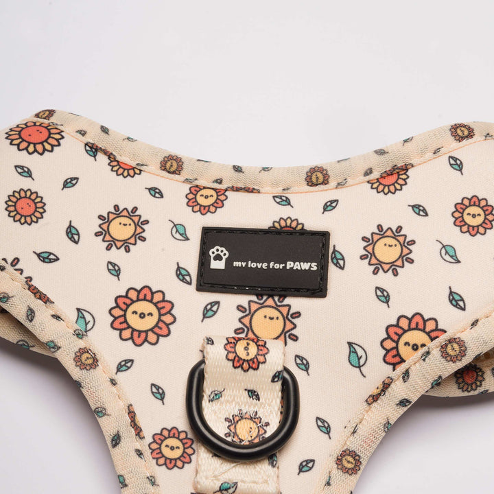 Back view of Yellow Sunshine comfortable dog harness