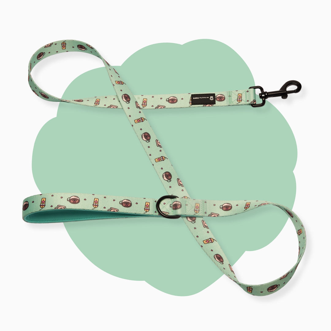 Stylish Green Donut dog leash for medium and large dogs