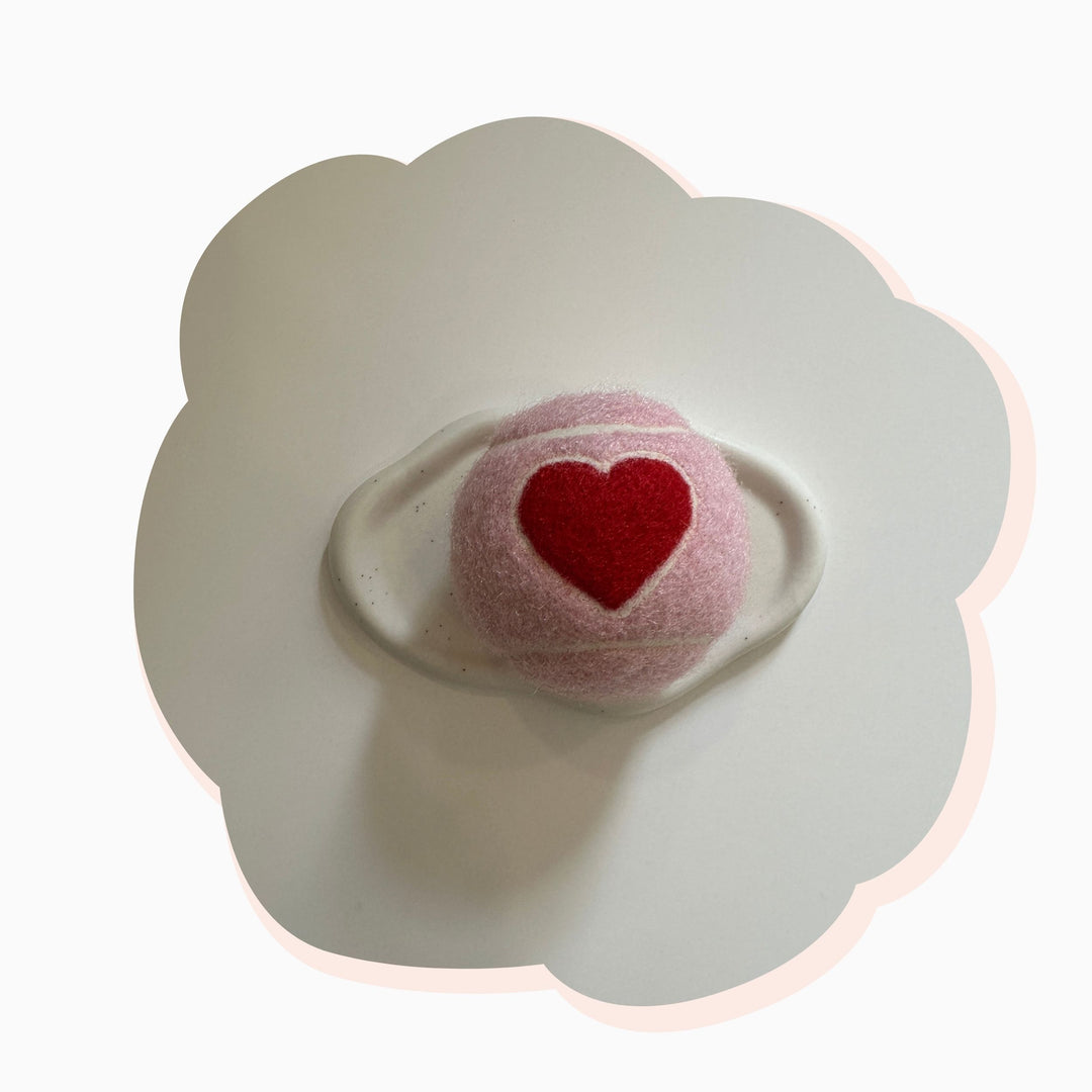 Pink Heart Dog Tennis Ball – Fun and Safe Play Ball for Dogs