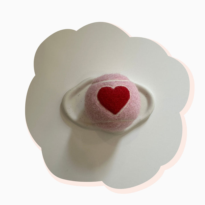 Pink Heart Dog Tennis Ball – Fun and Safe Play Ball for Dogs